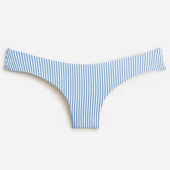 J Crew Blue White Seersucker Hipster Bikini Bottom Sz M NWT - Picture 4 of 16